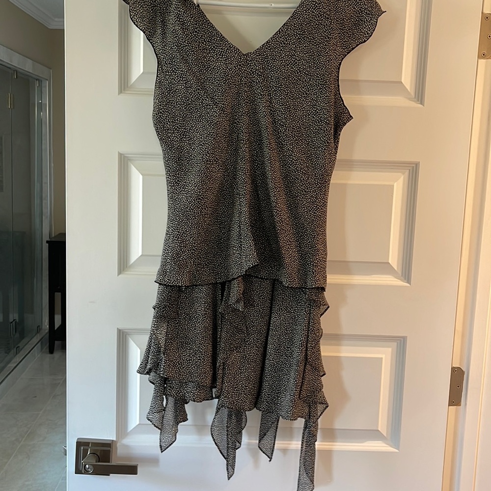 Black and White Silk top and skirt set